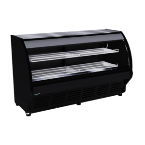 Vitrina exhibidora de cristal curvo