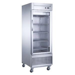 REFRIGERADOR VERTICAL PUERTA DE CRISTAL EN A.I. DE 23 PIES CUBICOS