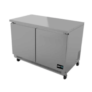 Asber AUTF-48 HC Mesa Refrigerada congelador 2 Puertas Solidas 11.8 Pies3 Acero