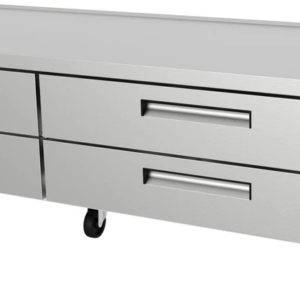 Asber ACBR-96 HC Base de Chef Refrigerada con 4 Cajones (3 GN-1/1 C/UNO) – Cubierta con Borde Antiderrame