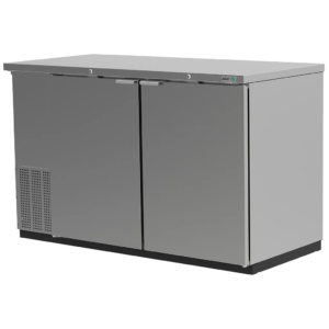 Asber ABBC-58-S HC Refrigerador Contrabarra Acero Inoxidable 2 Puertas Solidas 14.6 Pies