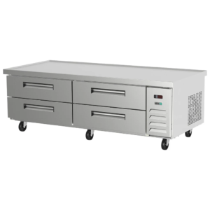 Asber ACBR-72 HC Base de Chef Refrigerada con 4 Cajones (2 GN-1/1 cada uno) – Cubierta con Borde Antiderrame